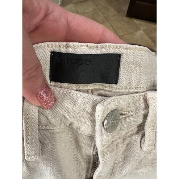 VINCE Dylan Ankle Skinny Destructed Women’s Size 28 X 26 Tan Cream Jeans $313 - Picture 10 of 13